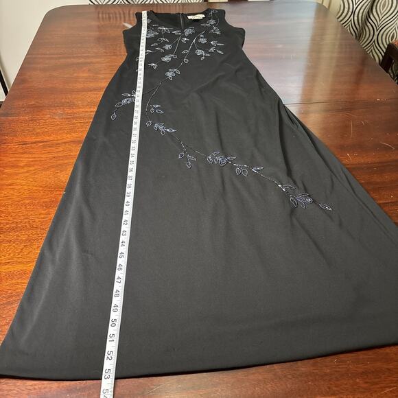 Patra Vintage Beaded Whimsigoth Maxi Dress Size 8 Black Sleeveless Fairy Formal - Picture 5 of 10